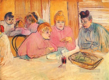  Dinner Painting - prostitutes around a dinner table Toulouse Lautrec Henri de